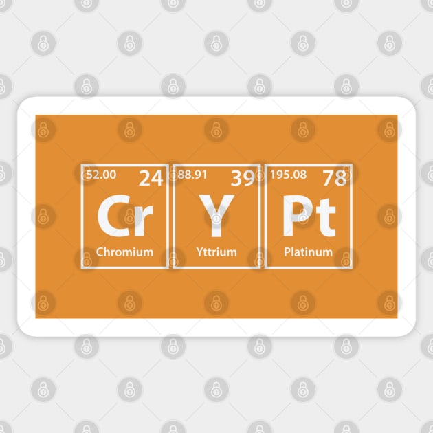 Crypt (Cr-Y-Pt) Periodic Elements Spelling Sticker by cerebrands